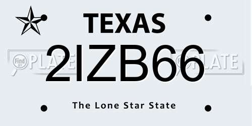 2IZB66 Texas License Plate