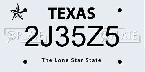 2J35Z5 Texas License Plate