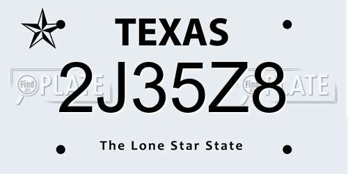 2J35Z8 Texas License Plate