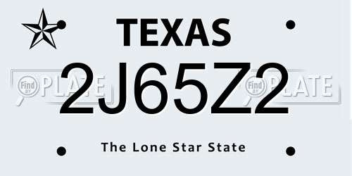 2J65Z2 Texas License Plate