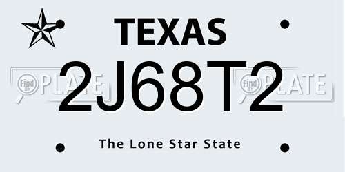 2J68T2 Texas License Plate