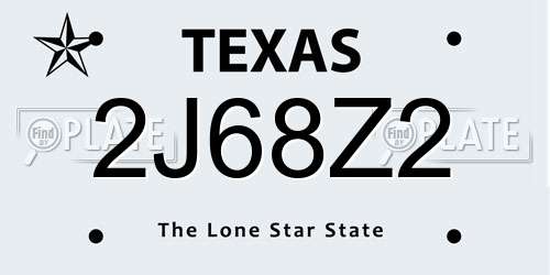 2J68Z2 Texas License Plate