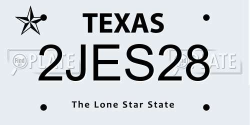 2JES28 Texas License Plate