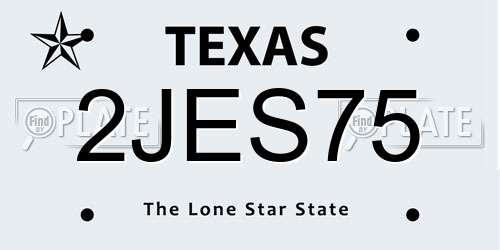 2JES75 Texas License Plate