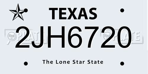 2JH6720 Texas License Plate