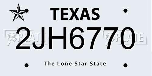 2JH6770 Texas License Plate