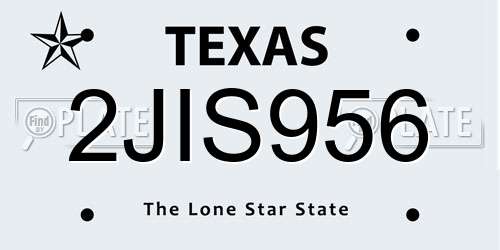 2JIS956 Texas License Plate