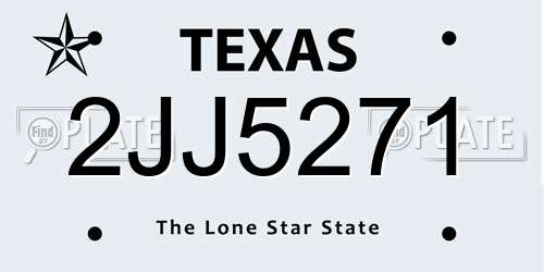 2JJ5271 Texas License Plate