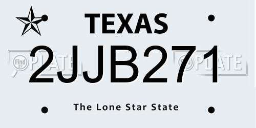 2JJB271 Texas License Plate