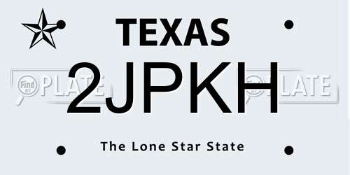 2JPKH Texas License Plate