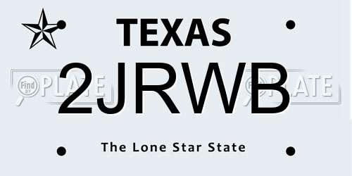 2JRWB Texas License Plate