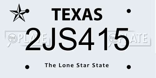 2JS415 Texas License Plate