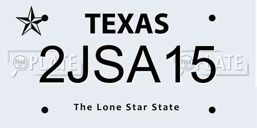 2JSA15 Texas License Plate