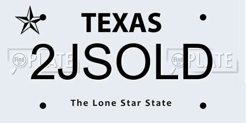 2JSOLD Texas License Plate