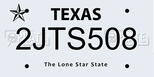2JTS508 Texas License Plate