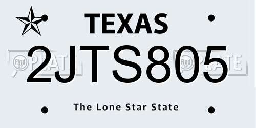 2JTS805 Texas License Plate