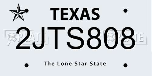 2JTS808 Texas License Plate