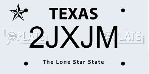 2JXJM Texas License Plate