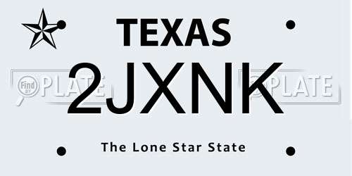 2JXNK Texas License Plate