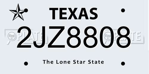 2JZ8808 Texas License Plate
