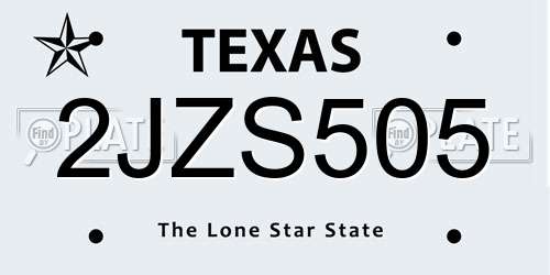 2JZS505 Texas License Plate