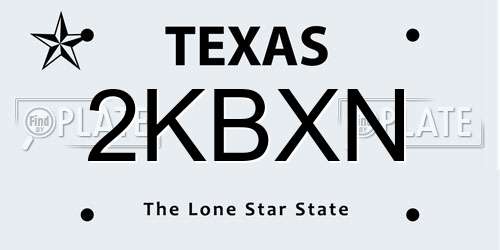 2KBXN Texas License Plate
