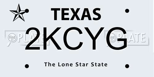 2KCYG Texas License Plate