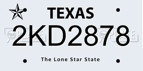 2KD2878 Texas License Plate