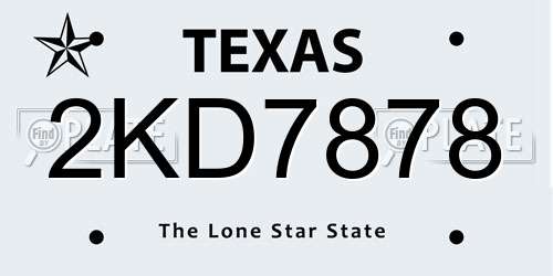 2KD7878 Texas License Plate