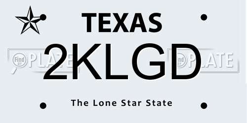 2KLGD Texas License Plate
