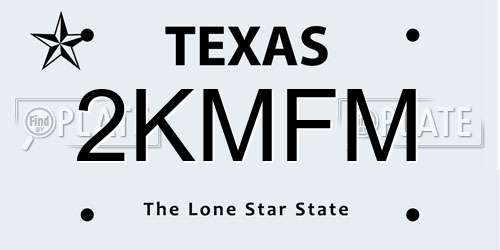 2KMFM Texas License Plate
