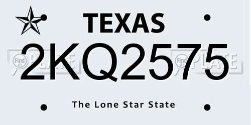2KQ2575 Texas License Plate