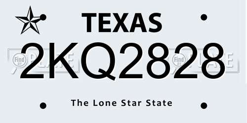 2KQ2828 Texas License Plate