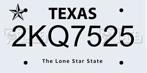 2KQ7525 Texas License Plate