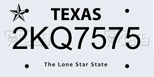 2KQ7575 Texas License Plate