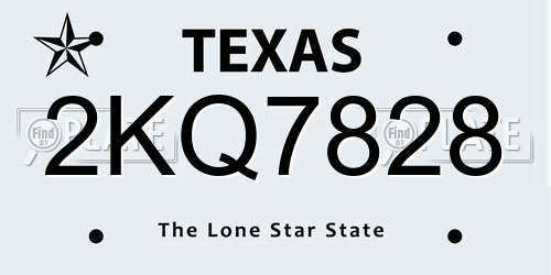 2KQ7828 Texas License Plate