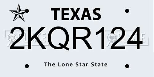 2KQR124 Texas License Plate