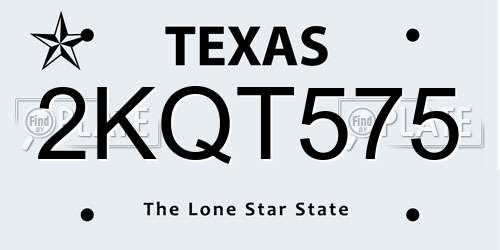 2KQT575 Texas License Plate