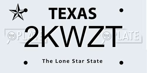 2KWZT Texas License Plate