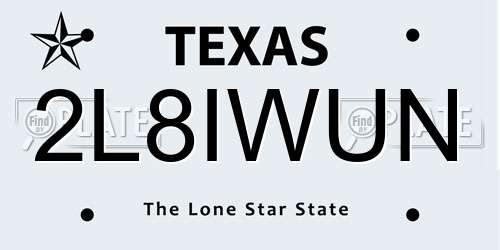 2L8IWUN Texas License Plate