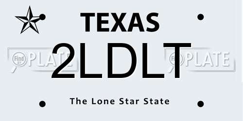 2LDLT Texas License Plate