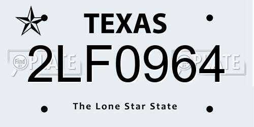 2LF0964 Texas License Plate