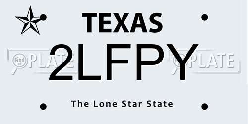 2LFPY Texas License Plate