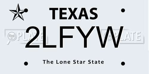 2LFYW Texas License Plate