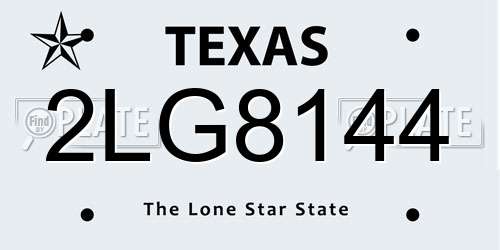 2LG8144 Texas License Plate