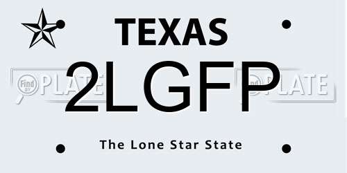 2LGFP Texas License Plate