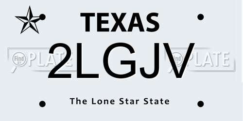 2LGJV Texas License Plate