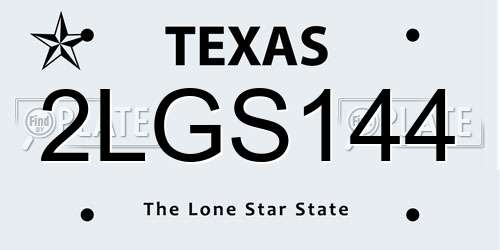 2LGS144 Texas License Plate