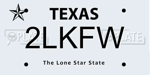 2LKFW Texas License Plate