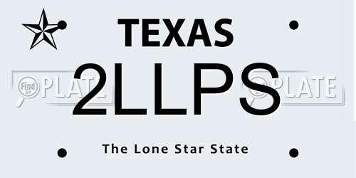 2LLPS Texas License Plate